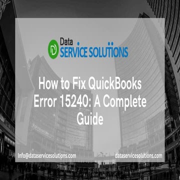 How to Fix QuickBooks Error 15240 A Complete Guide