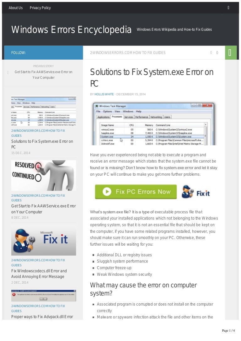 Exe file error repair