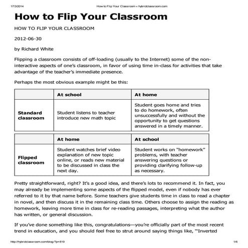 How to flip your classroom