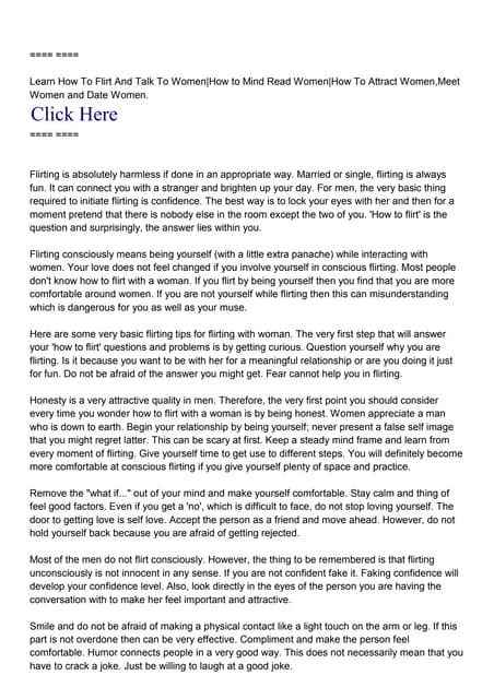 Best Flirting Techniques For Men