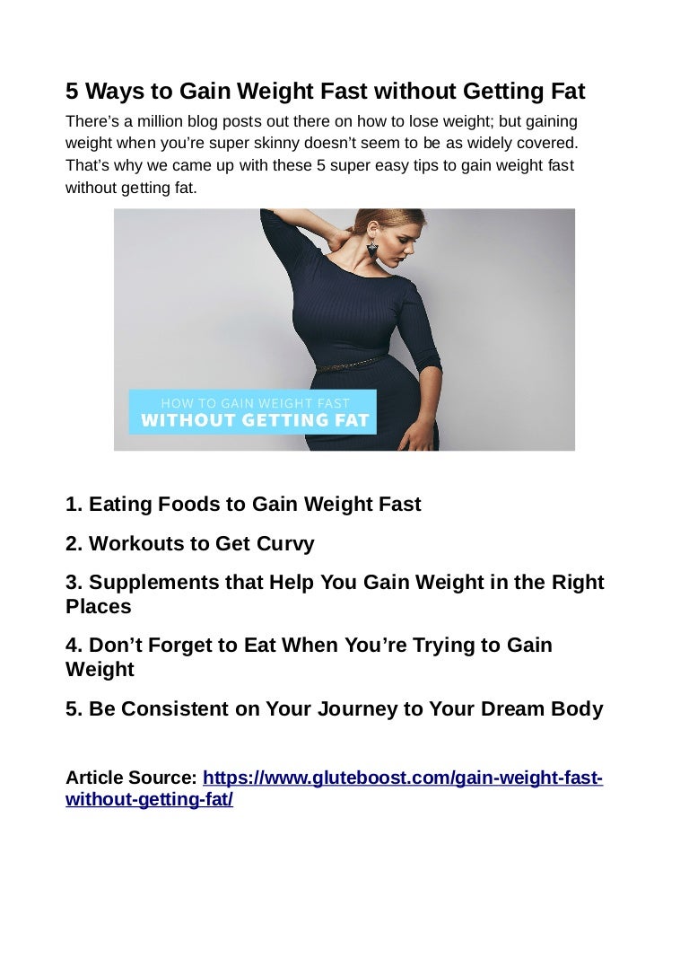 How To Gain Weight Fast Without Getting Fat