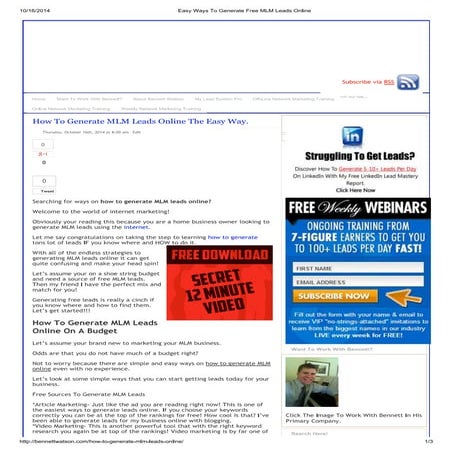 How To Generate MLM Leads Online | PDF