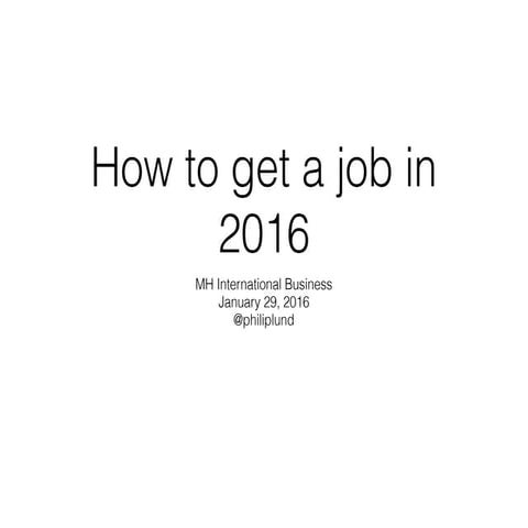 How to get a job in 2016