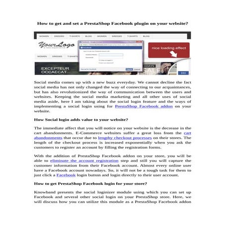 How to get and set a PrestaShop Facebook Addon on your website?