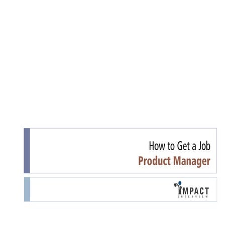 How to Get a Product Manager Job