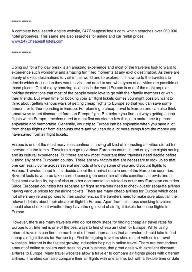 How to Get Cheap Flights to Europe