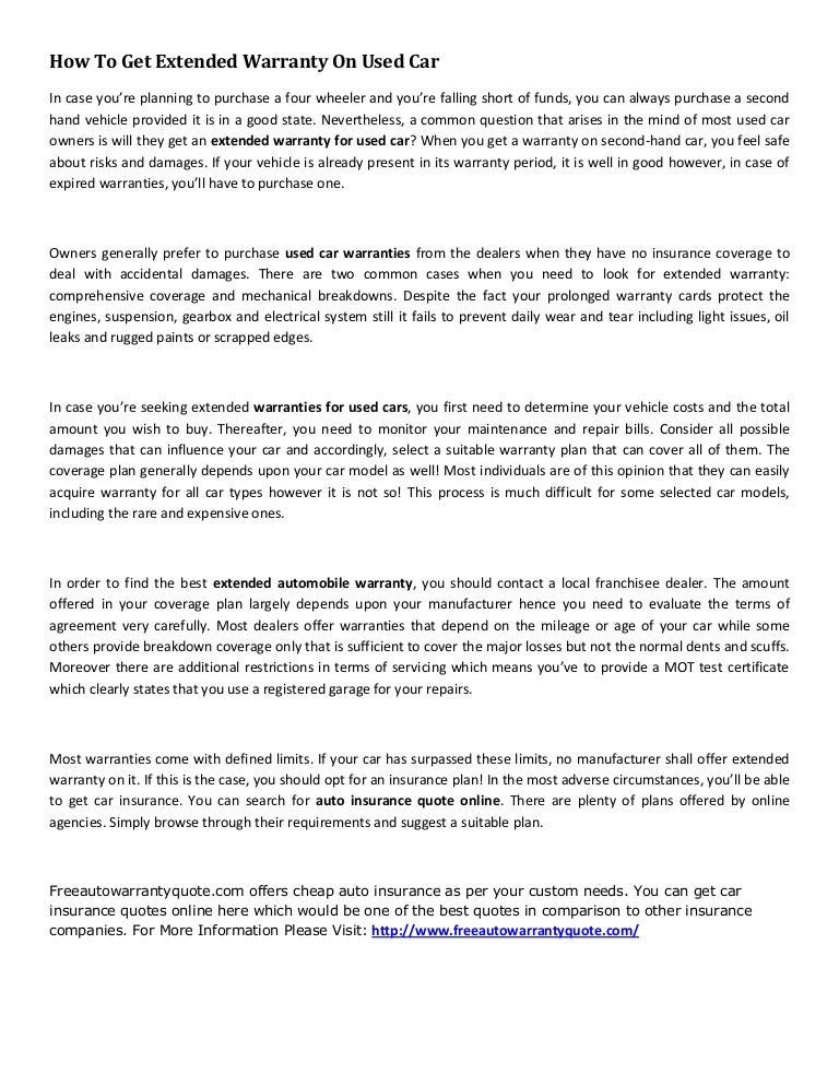 should i get extended warranty on car