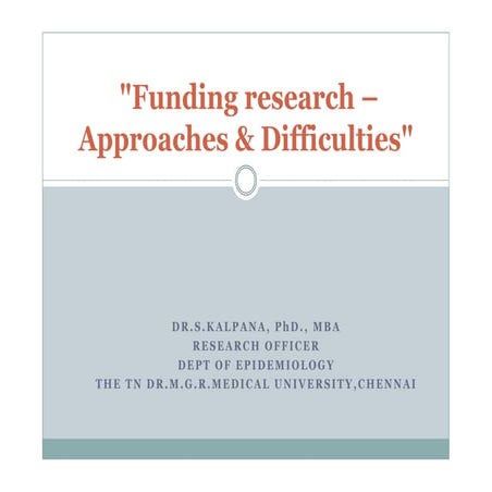 How to get fund for research