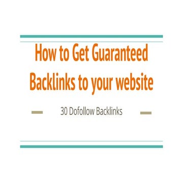 How to Get Guaranteed Backlinks to your Blog