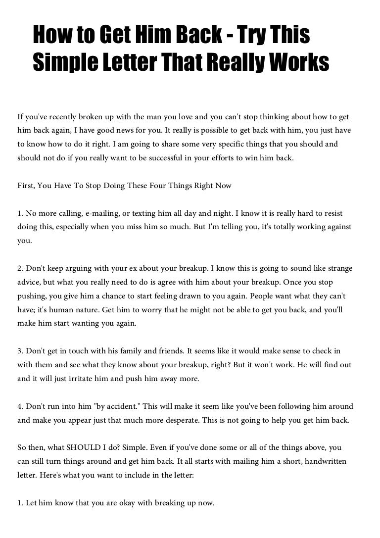How To Get Him Back Try This Simple Letter That Really Works How To Get Him Back Try This Simple Letter That Really Works