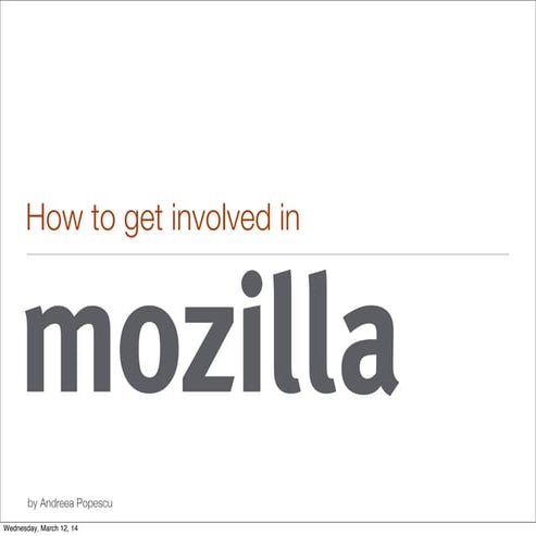 How to get involved in Mozilla