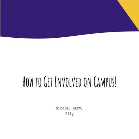 How to Get Involved on Campus | PDF