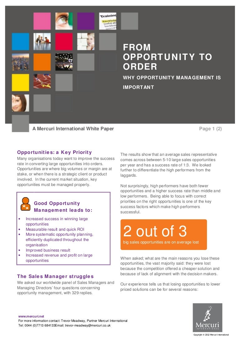 How to get more orders from opportunities