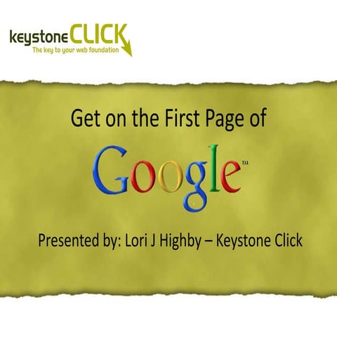 How to get on the first page of google