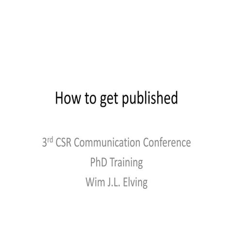 How to get published