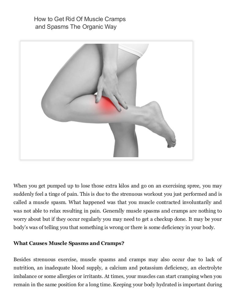 How to get rid of muscle cramps and spasms the organic way