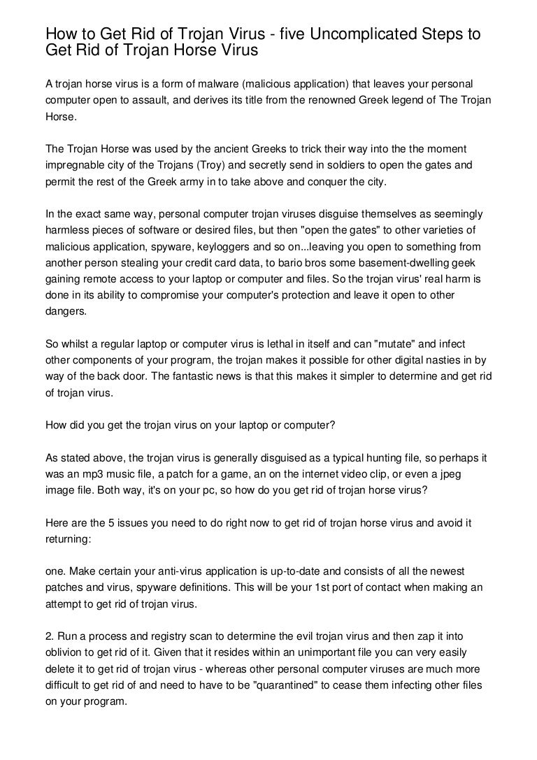 How to Get Rid of Trojan Virus five Steps