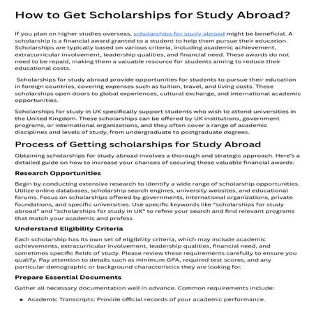 How to Get Scholarships for Study Abroad.pdf | College Planning ...