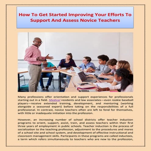 How To Get Started Improving Your Efforts To Support And Assess Novice Teachers
