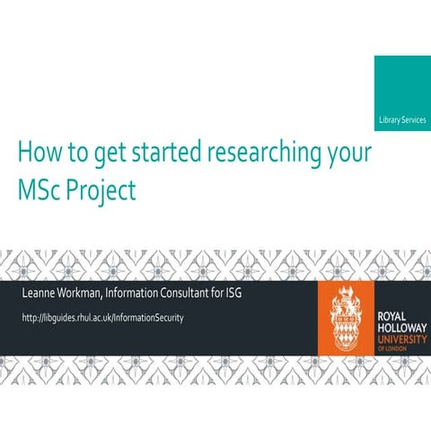 How to get started on researching your m sc project