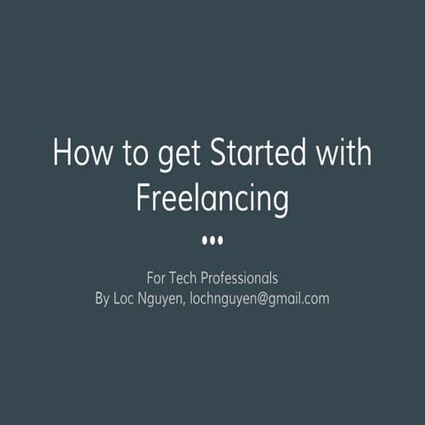 How to get started with freelancing
