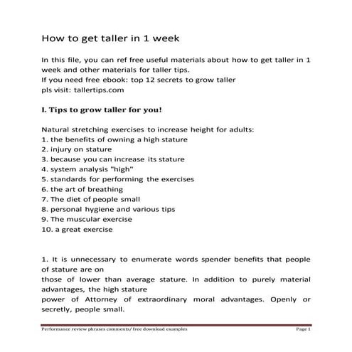 How to get taller in 1 week