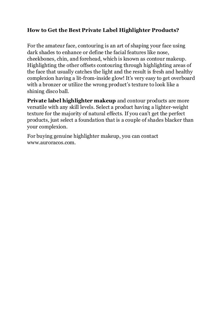 private label highlighter