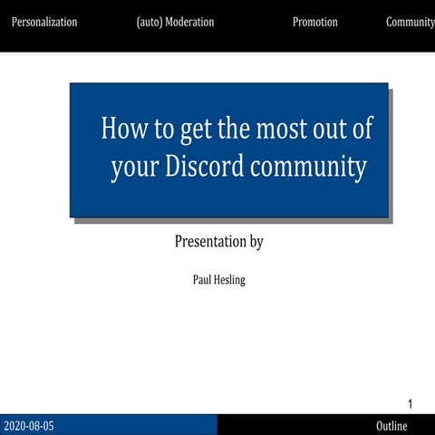 How to get the most out of Discord for indie developers - PDF