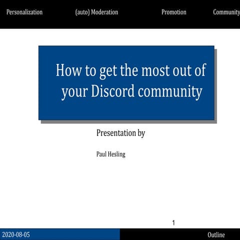How to get the most out of Discord for indie developers - PPT