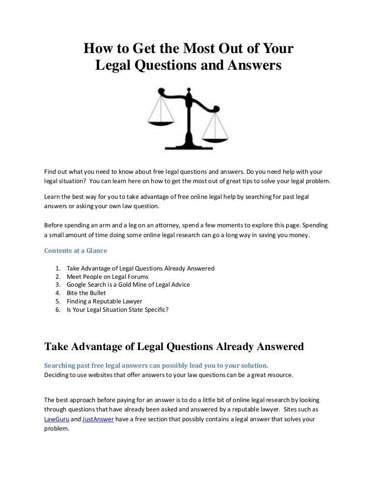 Legal Questions and Answers