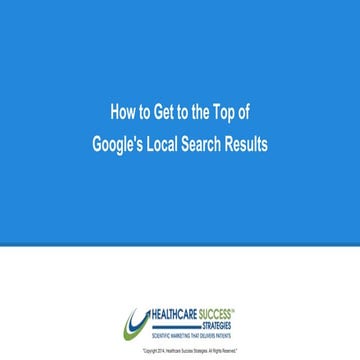 How to get to the top of google's local search results