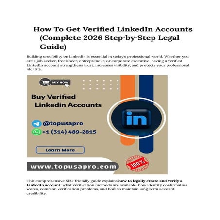 How To Get Verified LinkedIn Accounts (Complete 2026 Step‑by‑Step Legal ...