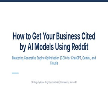 How to Get Cited by ChatGPT, Gemini & Claude Using Reddit | PDF