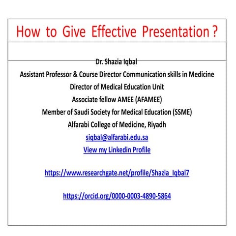 How to give effective presentation 17.02.2021