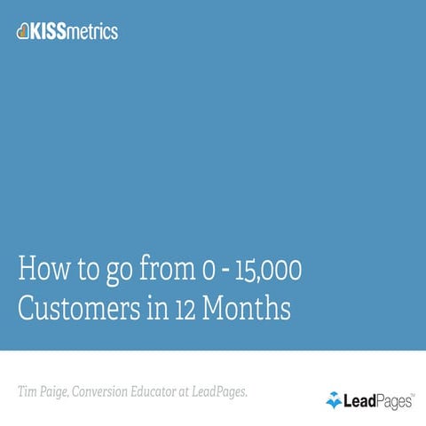 How to go from 0 - 15,000 Customers in 12 Months