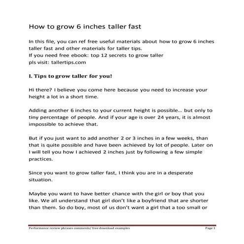 How to grow 6 inches taller fast
