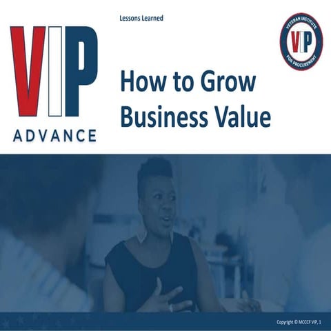 How to Grow Business Value (VIP ADVANCE, April 2024)