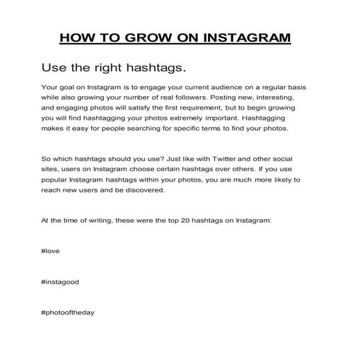 How to grow on Instagram