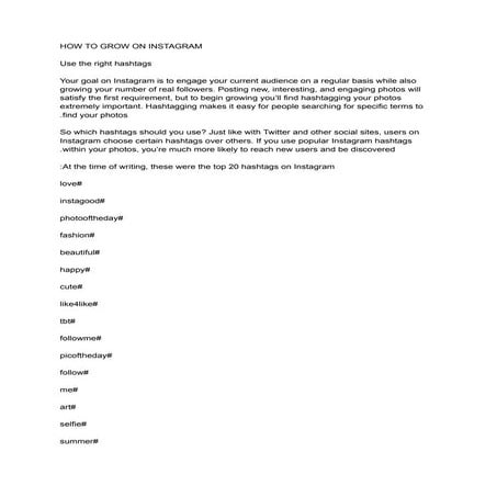 How to grow on instagram