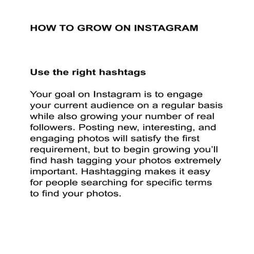 HOW TO GROW ON INSTAGRAM