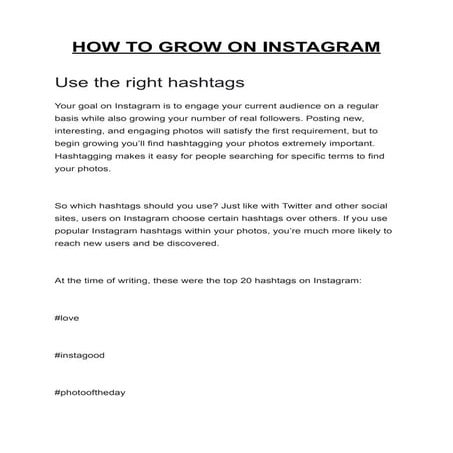 How to grow on instagram