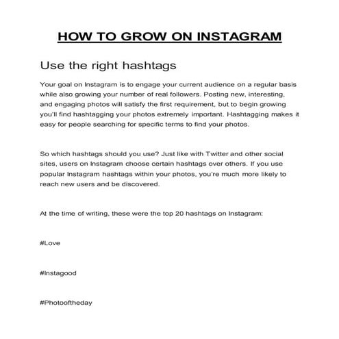 How to grow on instagram