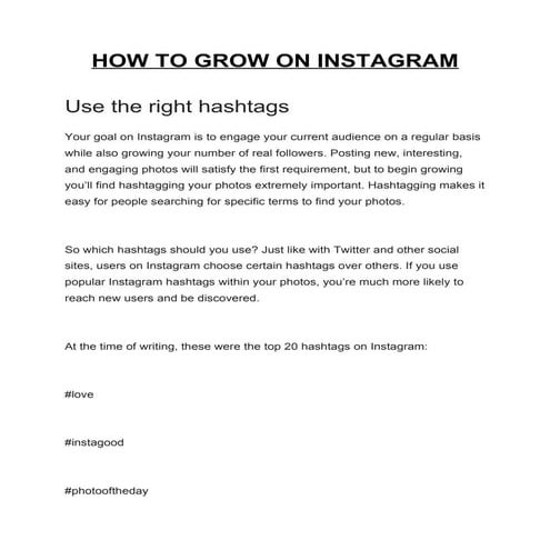 How to grow on instagram