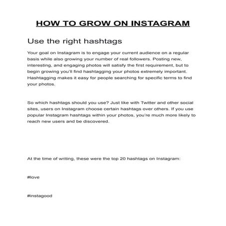 How to grow on instagram