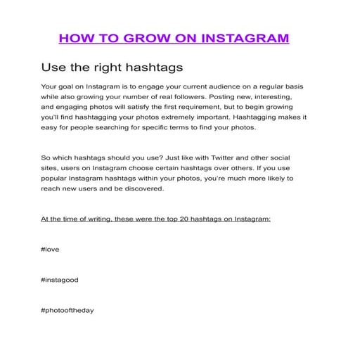 How to Quickly Grow Your Instagram and Followers
