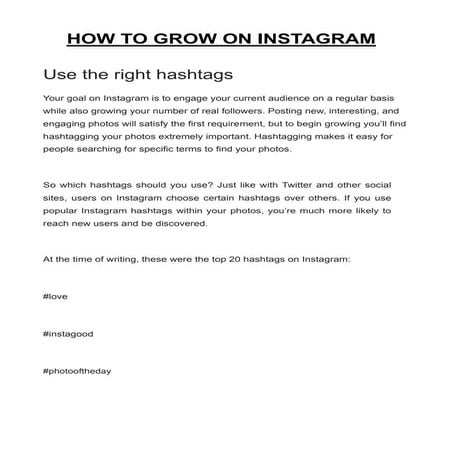 How to grow on Instagram