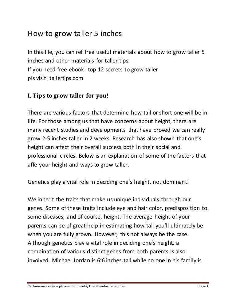 How To Grow Taller 5 Inches