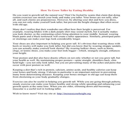 How to grow taller by eating healthy