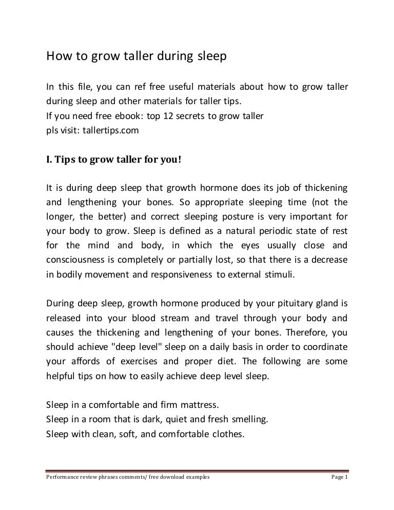 How to grow taller during sleep