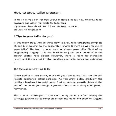 How to grow taller program